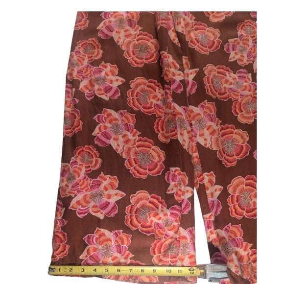LOFT Boho Floral Linen Blend Wide-Leg Pants | Retro 70s Style Statement *SZM - Picture 5 of 11